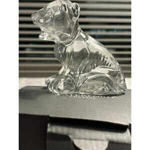 Waterford Crystal Sitting Bear Figurine Ireland Signed Etched Hallmark w/ Box